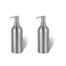 2X saippua-annostelija ruostumattomasta teräksestä valmistettu pullo työtasolle, pumppu käsivoidenesteannostelija