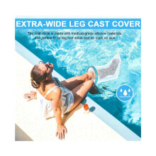 2X Waterproof Leg Cast Cover for Shower Adult,Reusable Shower Boot Cover Watertight Foot Protector -