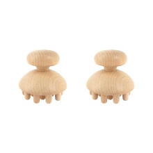 2X Wood Mushroom Shape Therapy Massage Tool Massager Anti Cellulite Fascia Massage Roller