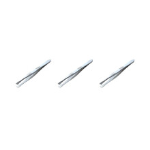 3x zilverkleurige roestvrijstalen pincet van 3,5 inch (9 cm) voor wenkbrauwen