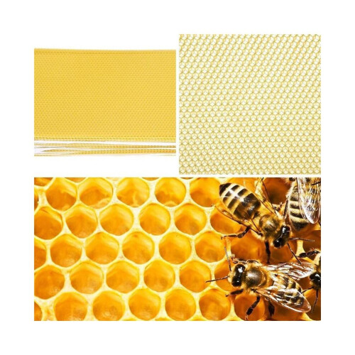 30Pcs Beeswax Sheets, Natural Wax Foundation for Bee Frames, Bee Foundation Sheets for Candle Making 1