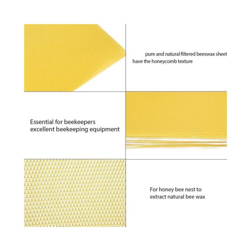 30Pcs Beeswax Sheets, Natural Wax Foundation for Bee Frames, Bee Foundation Sheets for Candle Making 2