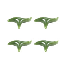 4X Natural Green Beeswax Jade Face Gua Sha Triple-Cornered Massager Board Rod Body Foot Acupoint Stick
