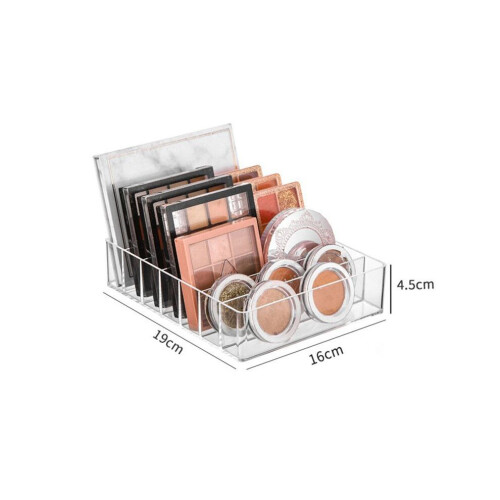 3X Makeup Organizer, Compact Makeup Palette Organize, 7 Sections Cosmetics Storage Box for Bathroom