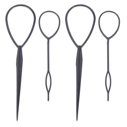 4 st Topsy Tail hårstyling hårstyling hårvridare snare loop svart