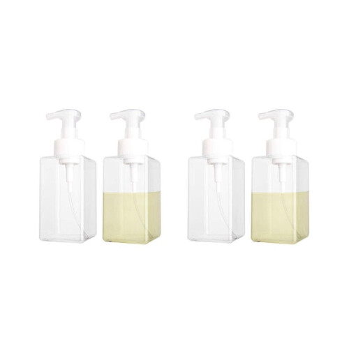 4 Pack Foaming Soap Dispenser 15Oz Refillable Foam Liquid Hand Soap Empty Plastic Pump Bottle Container