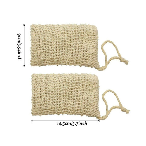 60 Pcs Natural Sisal Soap Bag Exfoliating Soap Saver Pouch Holder 1