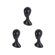 3X Lady High Plastic Wig Modelka żeńska Czarna
