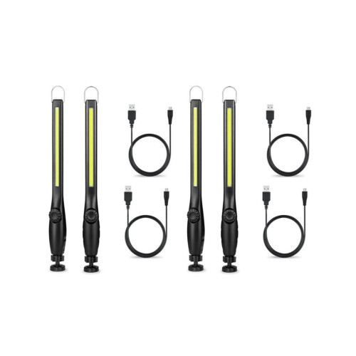 4PCS Φορητά Φώτα Εργασίας LED COB Ασύρματα Μαγνητικά Φώτα Ε