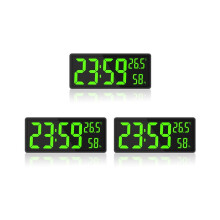 3X LED Digital Wall Clock, Large Digits Display,Indoor Temperature&Humidity,for Farmhouse, Home,Classroom,Office