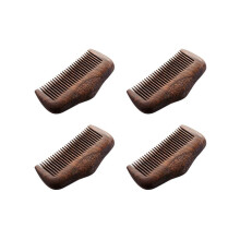 4x Zakkam Sandelhoutgroen Natuurlijke Super Smalle Inkeping Houten Kammen Antistatische Baardkam Haarkam
