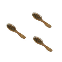 3x Sandelhout Haarborstel, Houten Natuurlijke Handgemaakte Ontwarrende Massage Haarborstel met Cadeauverpakking