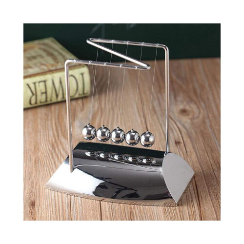 Bolas Trae 5 bolas, cuna en forma de Z, bolas de péndulo de material de metal galvanizado con base, 2