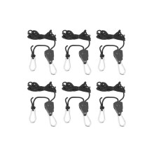 6Pcs 1/8 Inch Heavy-Duty Adjustable Growth Light Ratchet Rope Hanger, Used for Gardening of Growing