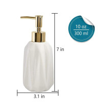 2X Ceramic Soap Dispenser 10 Oz Hand Soap Dispenser with Pump Refillable Liquid Dish Soap and Lotion
