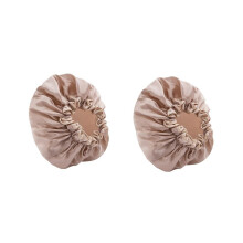 2X Double-Layer Shower Cap Women's Waterproof Cap Bath Long Hair Shower Cap Hair Cover Lampblack Dry