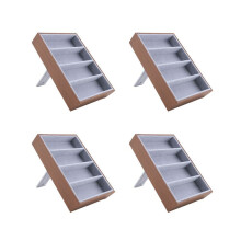4 zonnebrillen display etuis met 4 vakken, displaydoos voor zonnebrillen, brillenhouder, sieradenorganizer