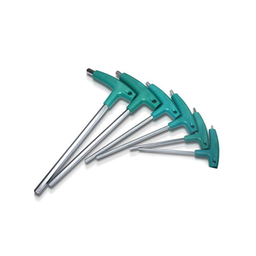 6PCS Kit Hardware Hexagon Socket T Screw Nut Wrench T Handle with Storage Bag Forging Tool