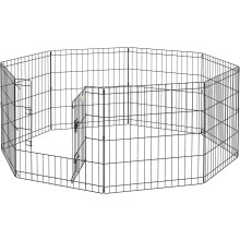 PawHut parque de jogos para cães, 8 painéis, 61x61 cm, dobrável, preto