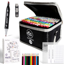 Nicetrue Marqueurs Twin Tip Ă base d'alcool, Collection Ultime 168 Couleurs, Fournitures artistiques pour adultes et enfants