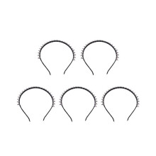 5x Zilveren Metalen Studs Klinknagels Spike Hoofdband Haarband Aliceband Punk Meisje