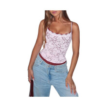 Lace Camisole for Women Tank Top Going Out Y2K Fashion Top Lace Crop Tops Summer Trendy Tops L