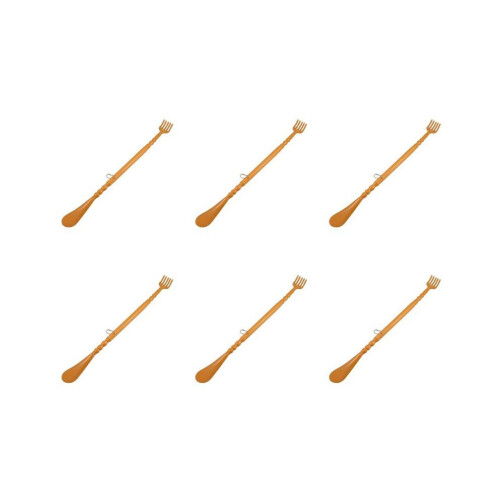 6X Brown Plastic Handle Back Scratch Helper Massager 48 cm