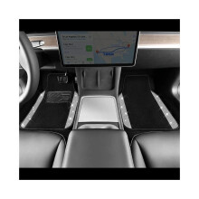 Car Floor Mat Set Universal Non-Slip PVC Heel Pad Bling Diamond Print Pattern All-Weather Car Foot Mat