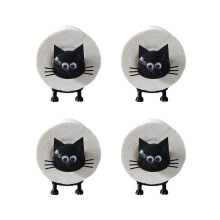 4x Kattenrolhouder Toiletpapierhouder Badkamerset Papierrolhouder Leuke Badkamerdecoratie