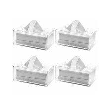 4X Clear Acrylic Tissue Box Holder with Cover Facial Tissue Dispenser Box Case for Countertop,Clear