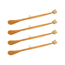 4X Brown Plastic Handle Back Scratch Helper Massager 48 cm