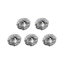 5X Shower Cap Heat Insulation Aluminum Foil Hat Elastic Bathing Cap for Women Hair Salon Bathroom -Silver