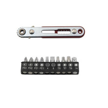 Flat Ratchet Wrench 90 Degree Offset Screwdriver Handle with Bit Set Dual Drive Ratchet Wrench Hand