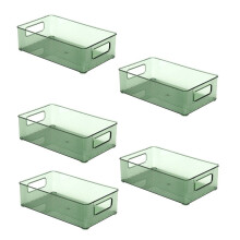 Food Organizer Storage Rack Desktop Storage Box Cosmetic Finishing Box Stackable Storage Rack Green