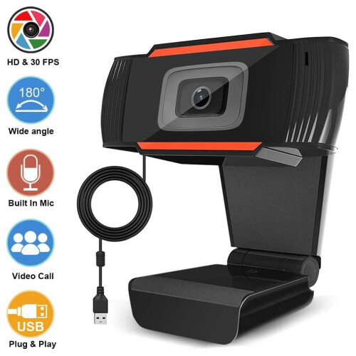 1080p HD-webcam, hoge resolutie, plug-and-play, ingebouwde microfoon