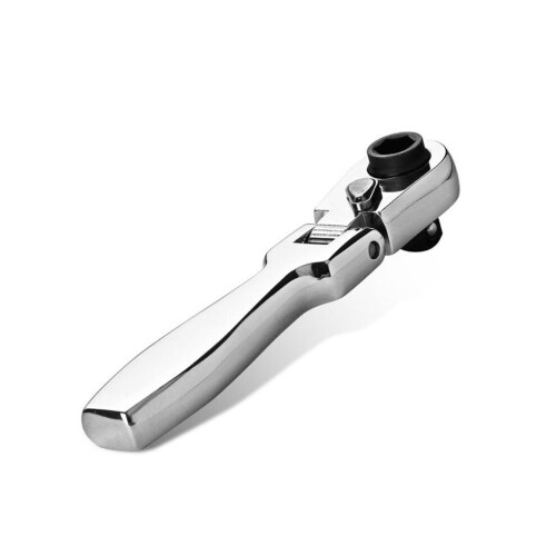 2 in 1 Flat Handle Ratchet Wrench 1/4 Double Ended 72 Teeth Quick Spanner Tool Screwdriver Socket Bit 1