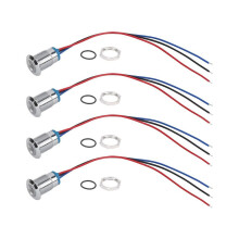 Esijohdotettu LED-merkkivalo 12 mm 12 V - 24 V kaksivärinen yhteisanodi-LED-valo (punainen), painikkeet
