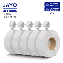 JAYO 3D-Drucker-Filament, PLA Plus Nachfüllfilament, 1,75 mm, Weiß, 5er-Set
