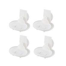 4x Dubbele Zeepbakjes met Sterke Zuignap voor Zeepbakjes voor Douche en Badkamer (Wit)