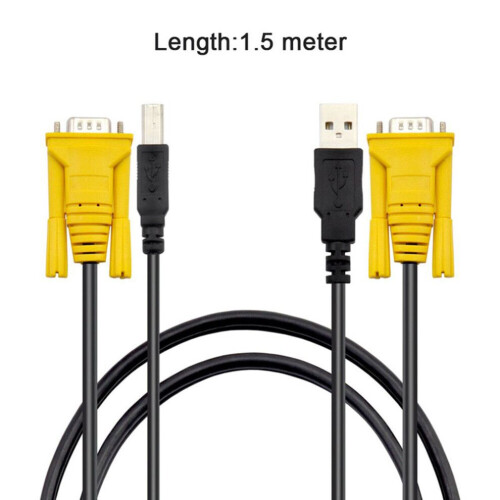 Καλώδιο διακόπτη USB KVM 1,5M, καλώδιο USB2.0 15 ακίδων VGA αρσενι 2