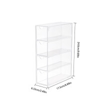 2x Brillenopbergdoos met 4 lagen, grote brillenorganizer, multifunctionele stapelbare displayhouder