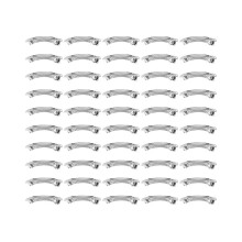 50 stuks 80 mm metalen Franse haarclips/haarstrikjes - zilver