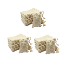90 stuks natuurlijke sisal zeepzakjes, exfoliërende zeepbewaarzakjes
