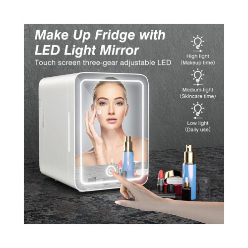 Ψυγείο μακιγιάζ με καθρέφτη LED 4L για υπνοδωμάτιο και αυ 2