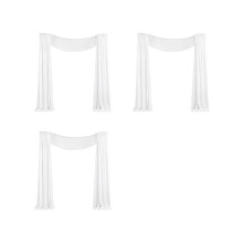 3X Wedding Arch Draping Fabric 29.5 Inch X 26.25Ft White Sheer Curtain Drapes for Wedding Ceremony