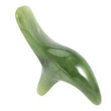 2X Natural Green Beeswax Jade Face Gua Sha Triple-Cornered Massager Board Rod Body Foot Acupoint Massage