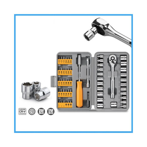57Pcs Socket Wrench Auto Repair Tool Set Batch Ratchet Wrench Repair Tool Multi-Function Toolbox Hardware 2