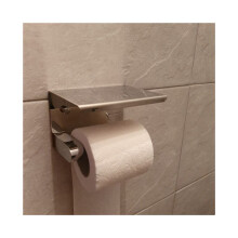 3x toiletpapierhouder van SUS 304 roestvrij staal met telefoonvakje, toiletpapierhouder voor de badkamer