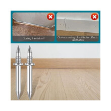 Set van 400 naadloze, roestvrije, onzichtbare plintschroeven met 4 stuks.