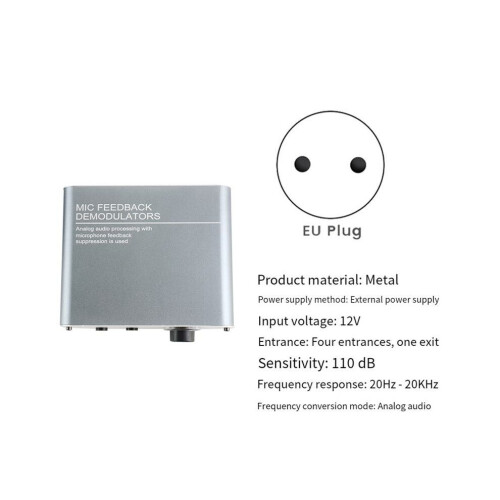 4 Channels Microphone Anti-Howling Device, Front Stage Effector,Suppressor Frequency Shift Equalizer 1